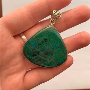 Sterling silver Chrysocolla pendent